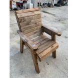 AN EX DISPLAY CHARLES TAYLOR GARDEN CHAIR (ONE SLAT NEEDS REATTATCHING) *PLEASE NOTE VAT TO BE