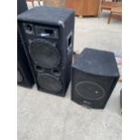 A LARGE OMNITRONIC SPEAKER AND A FURTHER SKYTEC SPEAKER