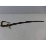 A MID 19TH CENTURY CHILDS SWORD, 47.5CM BLADE, BRASS GUARD