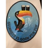 A CAST 'GUINNESS IS GOOD FOR YOU' SIGN WIDTH 21.5CM, HEIGHT 28CM