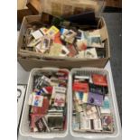 A LARGE QUANTITY OF VINTAGE MATCH BOOKS AND MATCH BOXES