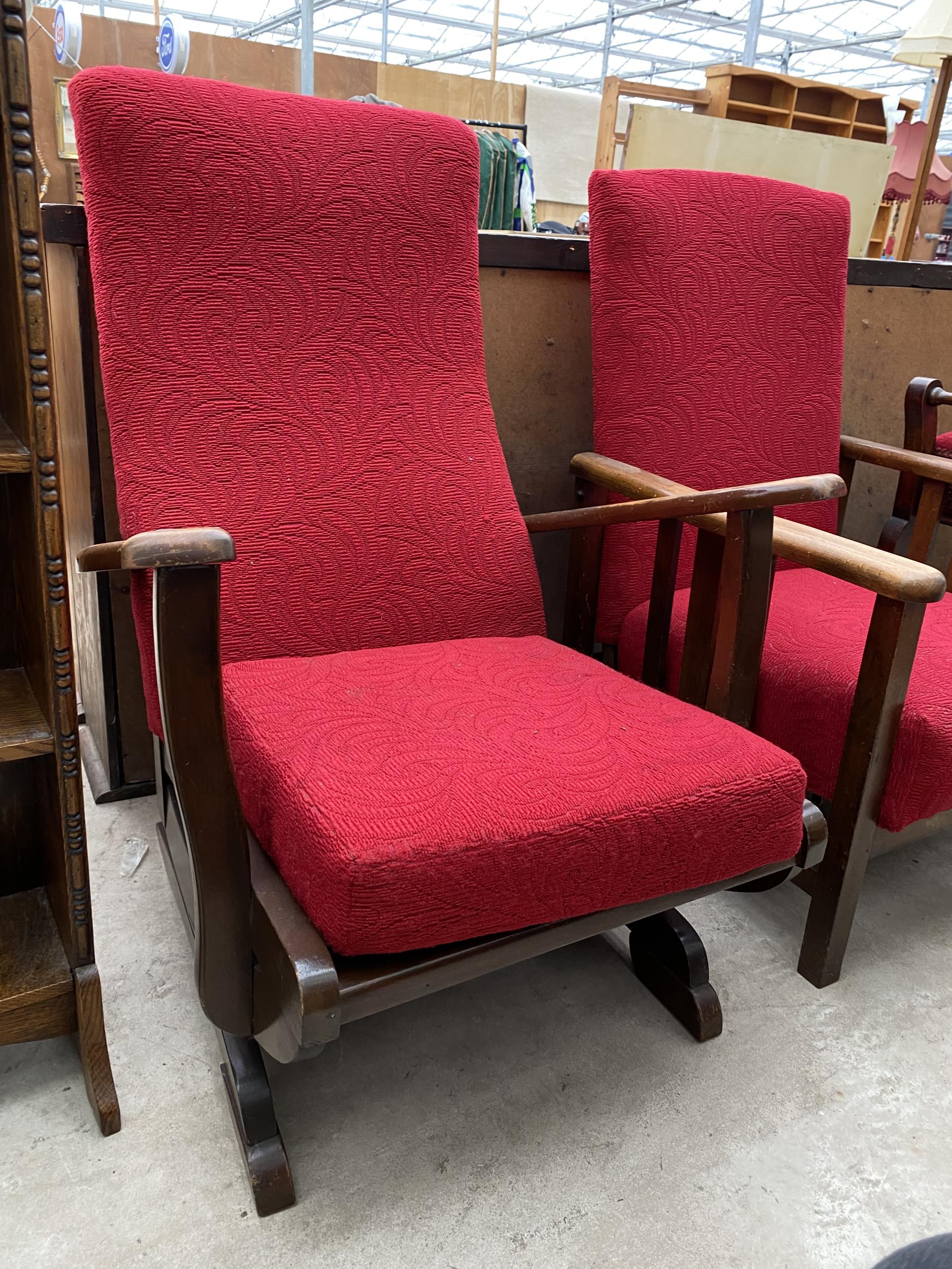A MID 20TH CENTURY ROCKING CHAIR AND SIMILAR RECLINER - Image 2 of 3
