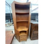 A RETRO TEAK 'NATHAN' CORNER UNIT, 39" WIDE