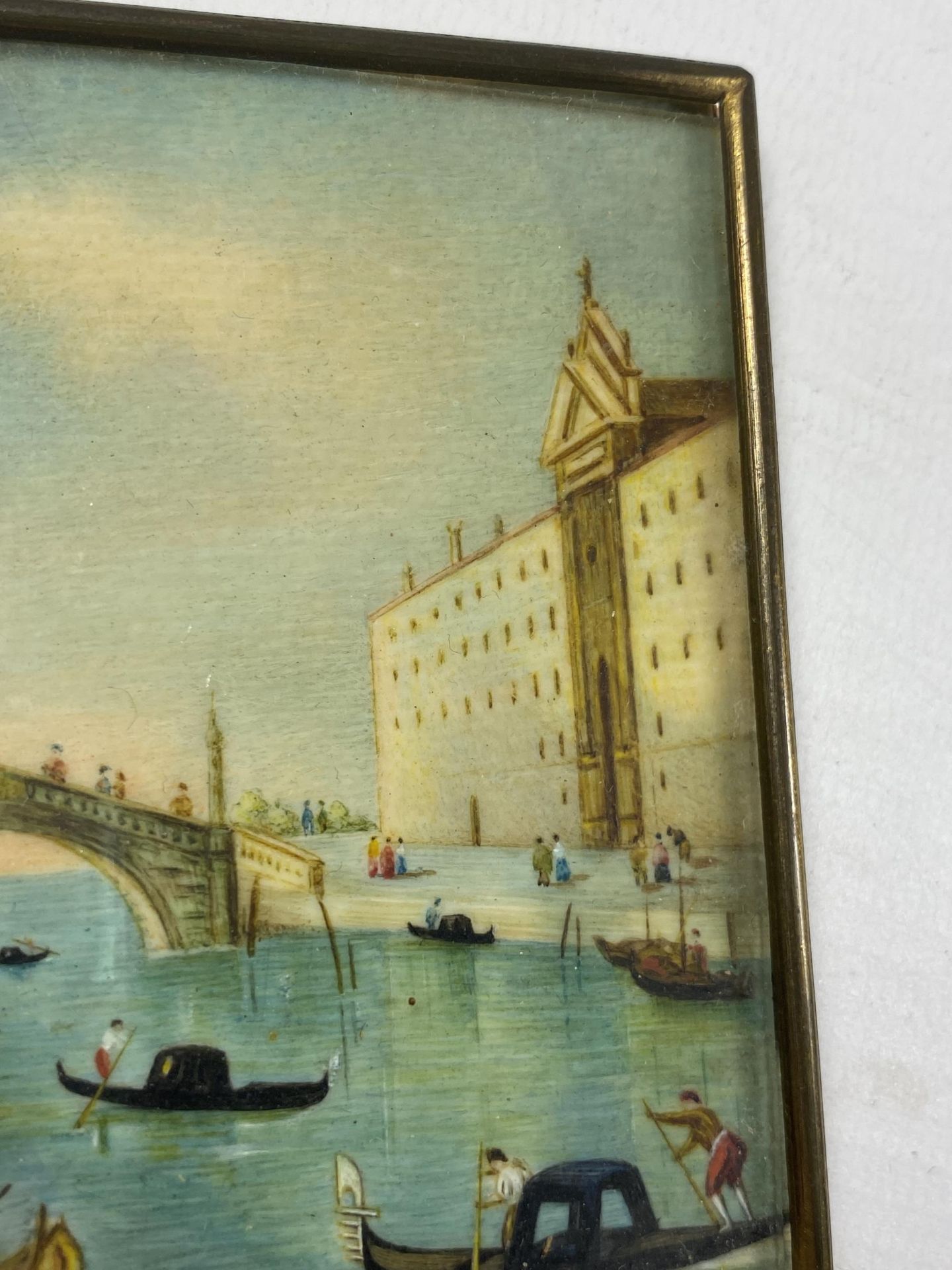 A MINIATURE OIL PICTURE OF A VENICE SCENE, 8.5 X 7CM - Image 2 of 4