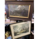 TWO FRAMED VINTAGE PRINTS TO INCLUDE 'DUCK SHOOTING'