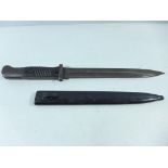 A WORLD WAR II NAZI GERMANY S84/98 BAYONET AND SCABBARD, 25CM BLADE