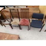 A RETRO ELBOW CHAIR AND THREE OTHER VARIOUS CHAIRS