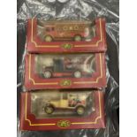 THREE BOXED 'VILLAGE COLLECTION' VINTAGE STYLE VANS