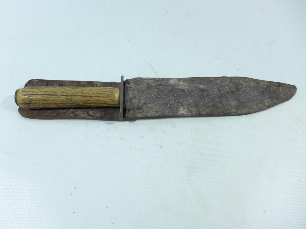 A SIBERIAN SKINNER KNIFE AND SCABBARD, 19CM BLADE - Image 4 of 4