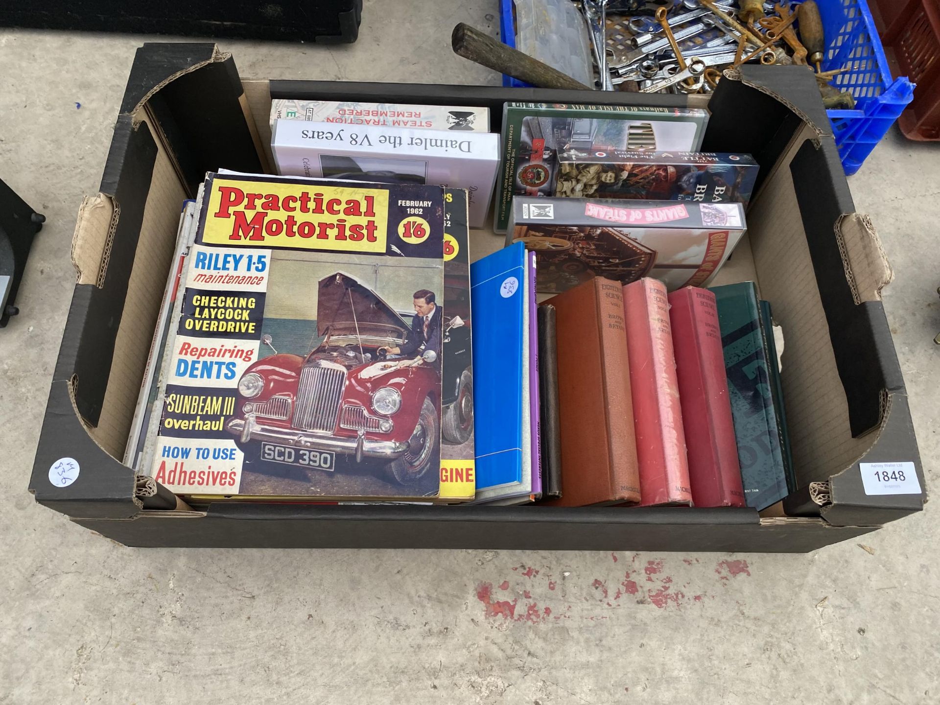 AN ASSORT,MENT OF VINTAGE BOOKS, MAGAZINES AND VHS VIDEOS ETC