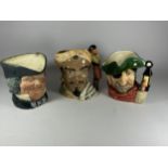 THREE ROYAL DOULTON CHARACTER JUGS TO INCLUDE OTHELLO (SECONDS)