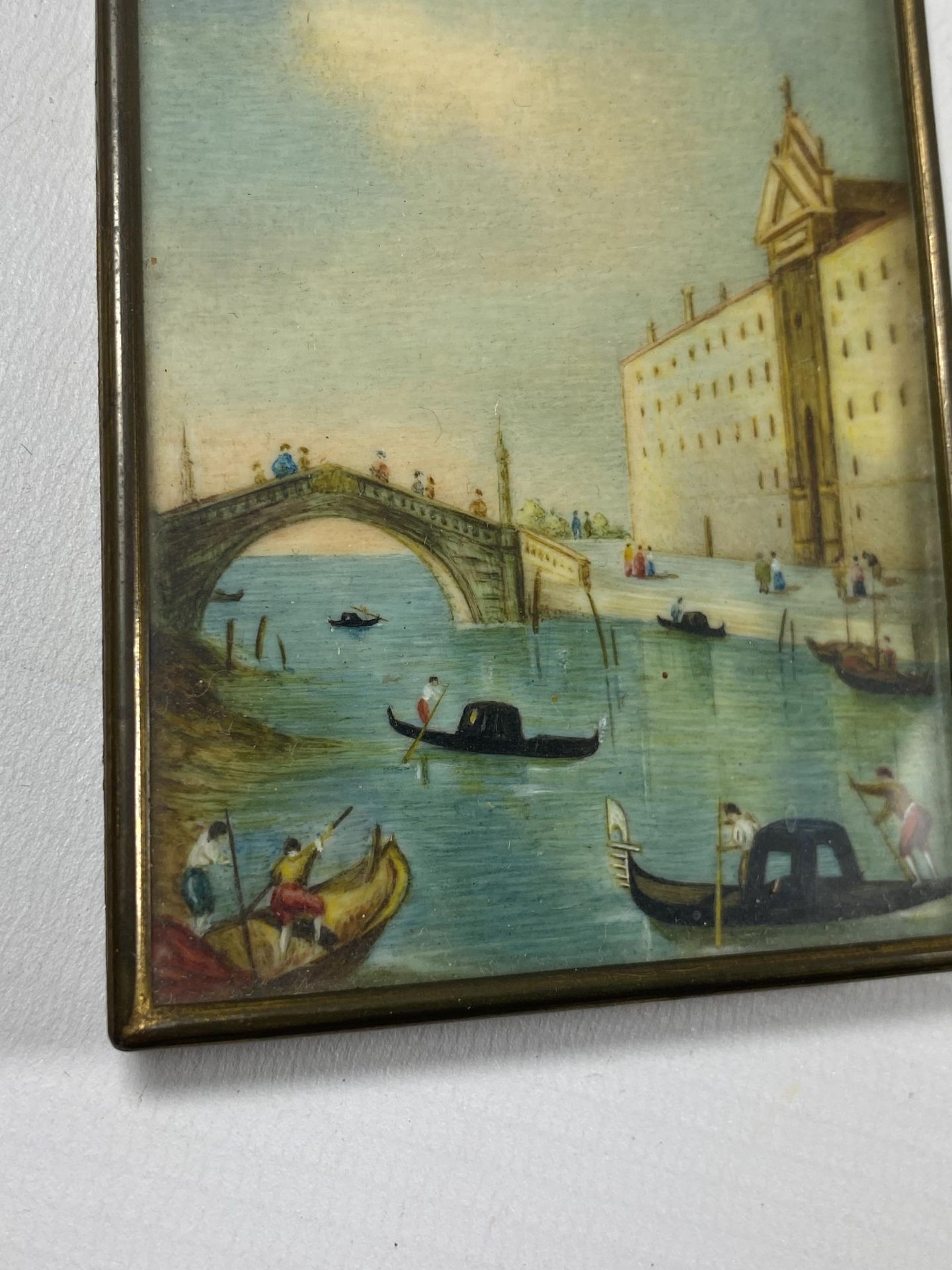 A MINIATURE OIL PICTURE OF A VENICE SCENE, 8.5 X 7CM - Image 3 of 4