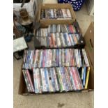 A LARGE ASSORTMENT OF DVDS AND CDS