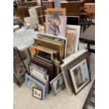 A LARGE ASSORTMENT OF FRAMED PRINTS AND PICTURES