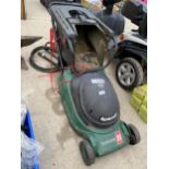 A QUALCAST TURBOTRAK 35 ELECTRIC LAWN MOWER WITH GRASS BOX