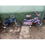 TWO CHILDS BIKES TO INCLUDE A BOYS AND A GIRLS