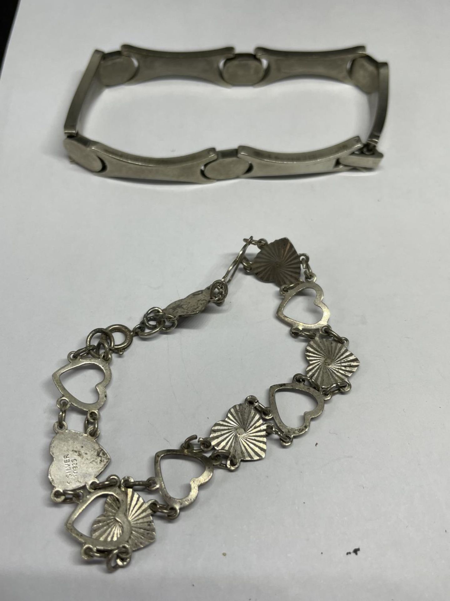 FOUR VARIOUS SILVER BRACELETS - Image 2 of 3