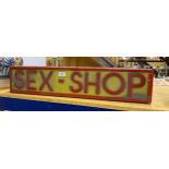 A SEX SHOP ILLUMINATED BOX SIGN, 73 X 15 X 10CM