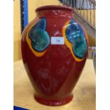 A LARGE POOLE POTTERY VASE, HEIGHT 36CM