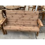 AN EX DISPLAY CHARLES TAYLOR THREE SEATER GARDEN BENCH (ONE SLAT NEEDS REATTATCHING) *PLEASE NOTE