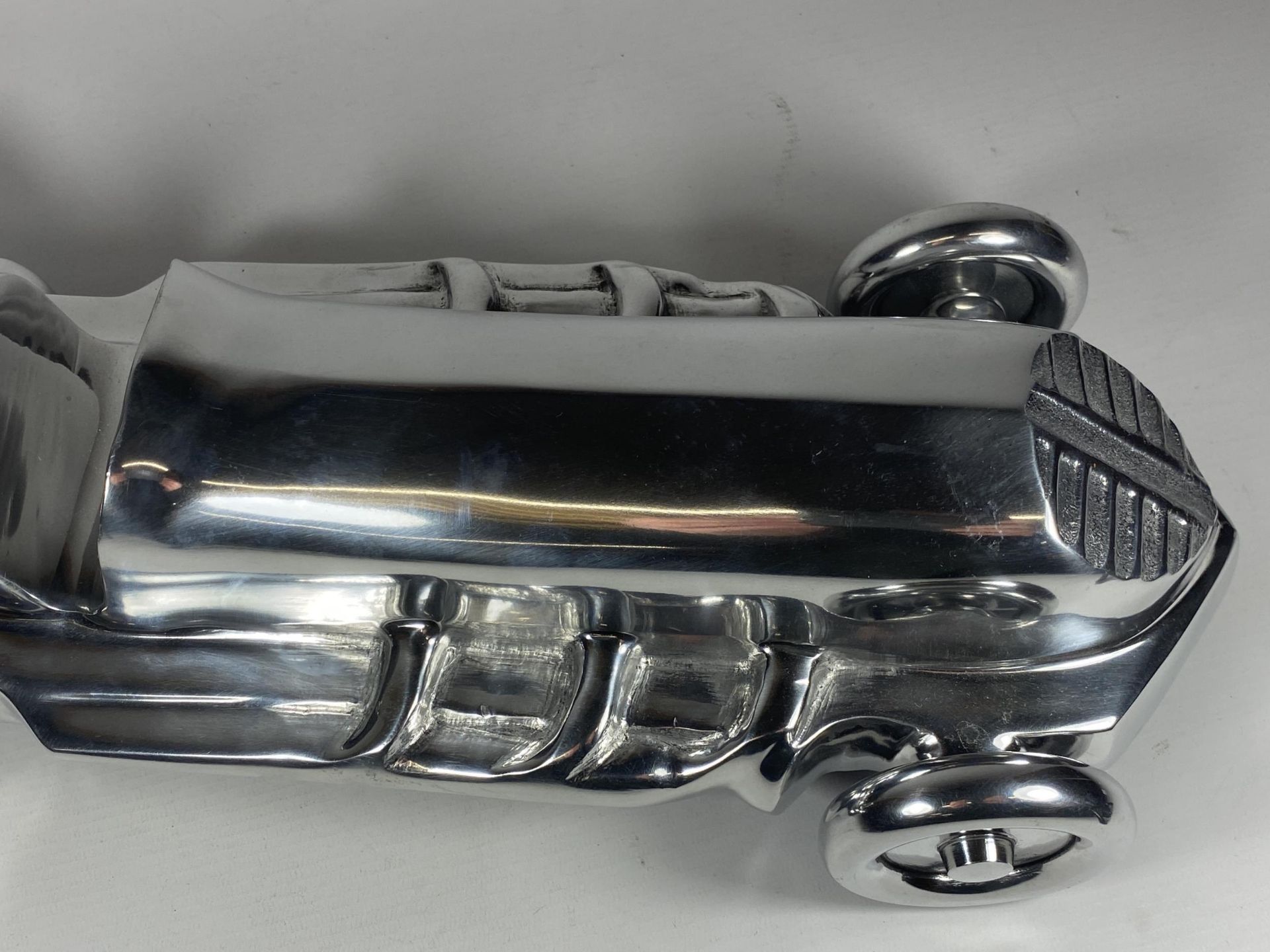 A LARGE ALLOY CHROME STYLE RACING CAR, LENGTH 52CM - Image 2 of 3