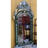 A VINTAGE VICTORIAN STYLE ORNATE FLORAL DESIGN MIRROR, HEIGHT 141CM