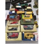 A QUANTITY OF LLEDO AND MATCHBOX DIE-CAST VEHICLES SOME IN BOXES TO INCLUDE ADVERTISING VANS AND