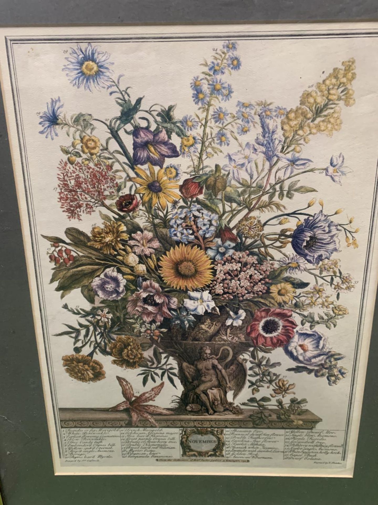 A FRAMED PRINT DEPICTING FLOWERS - Image 2 of 2