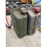 TWO VINTAGE METAL JERRY CANS