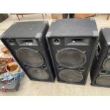 A LARGE PAIR OF IBIZA SOUND DJ SPEAKERS