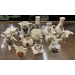 A MIXED LOT OF CRESTED WARE CHINA, TEDDY BEAR, PIG ETC