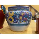 A VINTAGE POOLE POTTERY PLANTER (A/F), HEIGHT 25.5CM