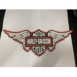 A CAST 'HARLEY DAVIDSON CYCLES' WINGS SIGN WIDTH 38CM