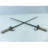 TWO FRENCH 1886 PATTERN LEBEL BAYONETS, LENGTH OF BLADES 37.5CM AND 40CM