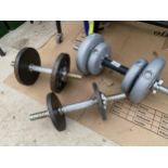 THREE VARIOUS DUMB BELL WEIGHTS
