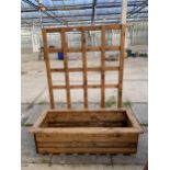 AN AS NEW EX DISPLAY CHARLES TAYLOR TROUGH PLANTER WITH TRELLIS BACK (W:110CM) *PLEASE NOTE VAT TO