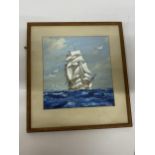 A HORACE WALTON MARITIME / NAVAL OIL PAINTING OF A GALLEON SHIP, SIGNED LOWER RIGHT CORNER, 31 X