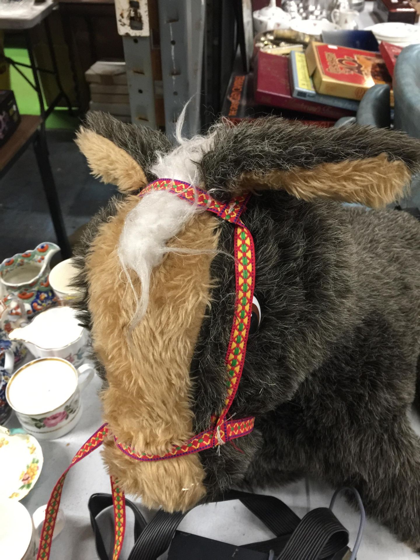 A LARGE SOFT TOY DONKEY WITH REINS - Image 2 of 2