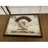 A VINTAGE STYLE FRAMED PUB ADVERTISING MIRROR