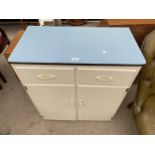 A 1950'S KITCHEN SIDEBOARD WITH FORMICA TOP, 30" WIDE