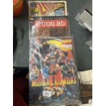 THREE VINTAGE COMICS TO INCLUDE 2000 AD AND MORTAL KOMBAT