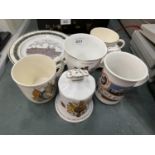 A QUANTITY OF ROYAL COMMEMORATIVE ITEMS TO INCLUDE MUGS, CUPS, A BELL AND A PLATE