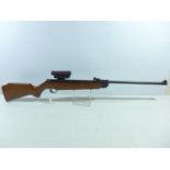 A WEBLEY AND SCOTT EXCEL .22 CALIBRE AIR RIFLE, 44CM BARREL, SERIAL NUMBER 831825, FITTED WITH