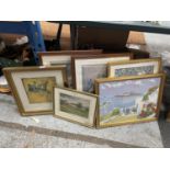 SIX VARIOUS FRAMED PICTURES TO INCLUDE FOUR FRAMED PRINTS AND TWO TAPESTRIES