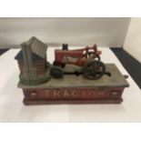 A VINTAGE STYLE CAST TRACTOR MONEY BANK