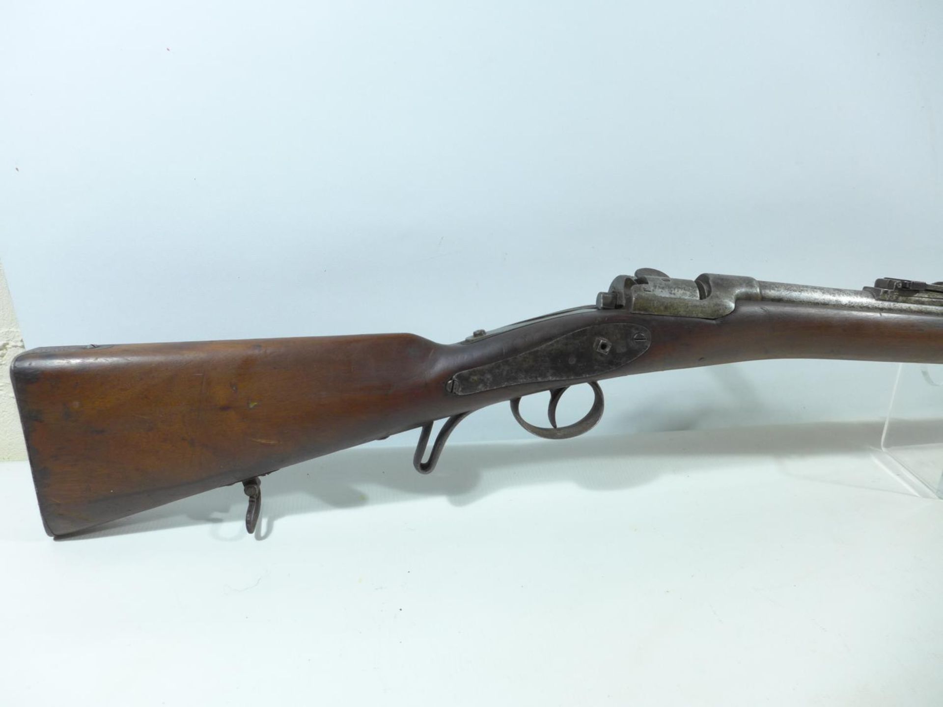 A MID 19TH CENTURY OBSOLETE CALIBRE WERNDL-HOLUB RIFLE, 83CM BARREL, LACKING HAMMER, TOTAL LENGTH - Image 2 of 11