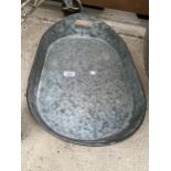 A GALVANISED SERVING TRAY