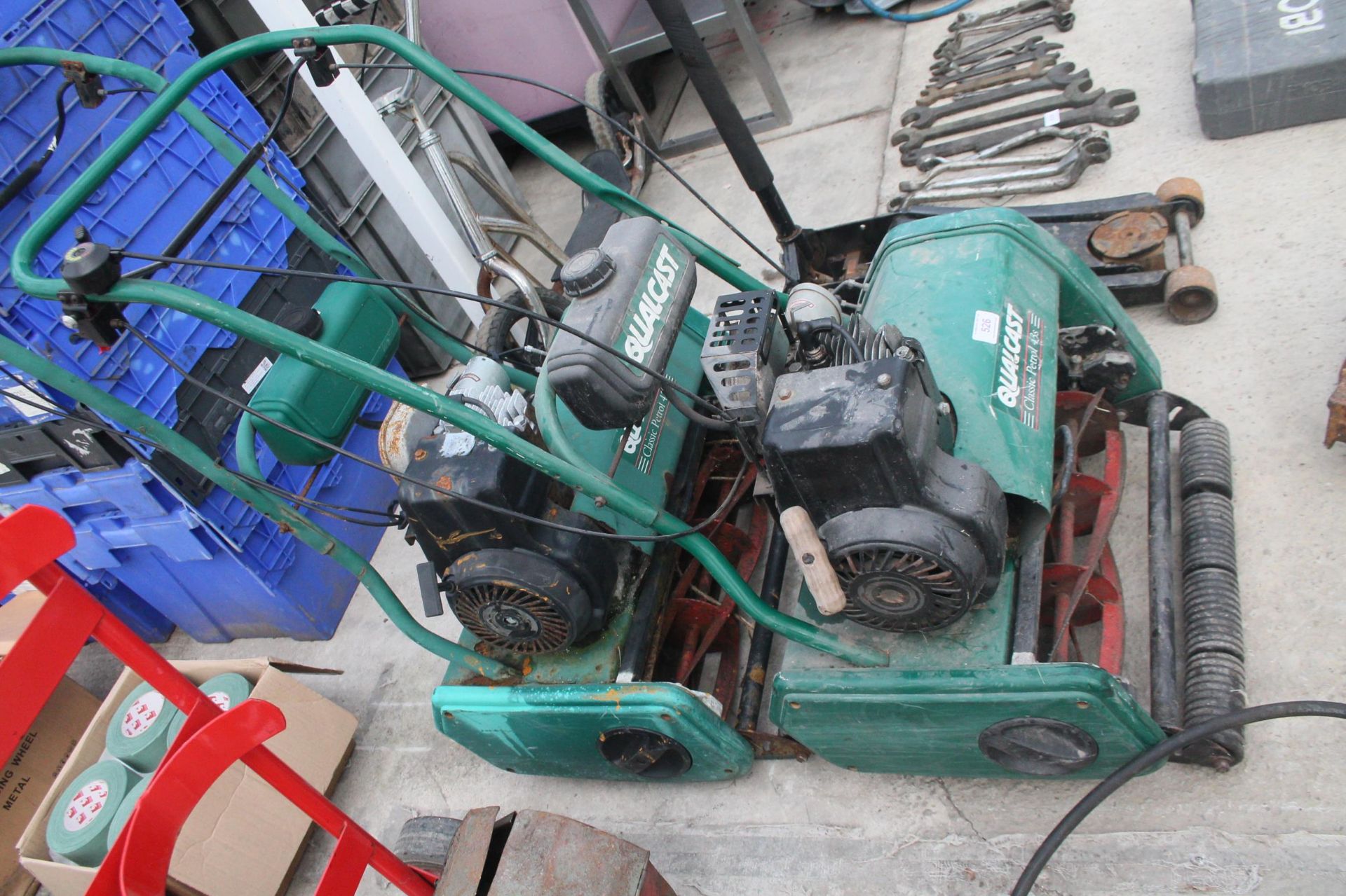 TWO QUALCAST MOWERS NO VAT