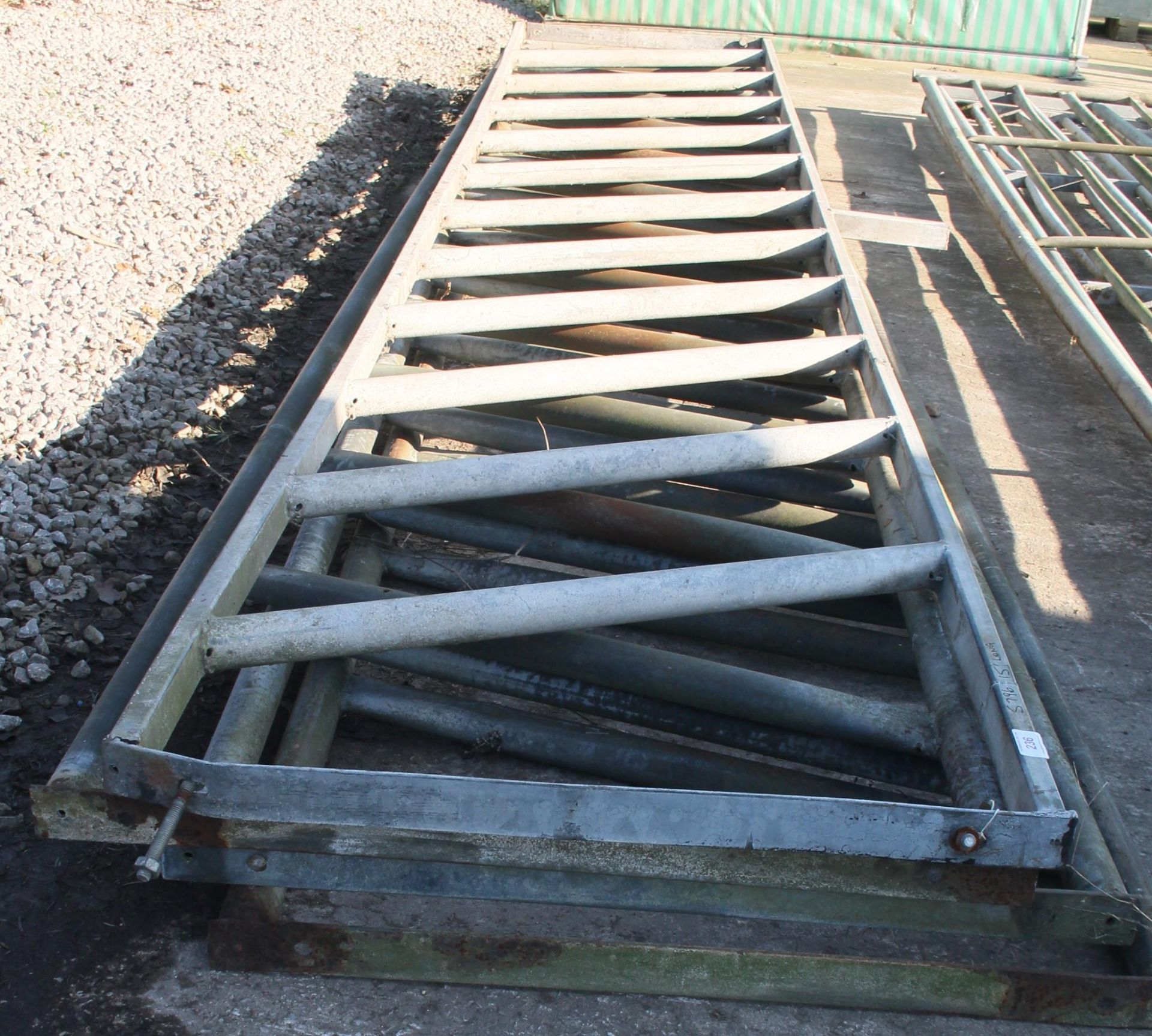 FOUR 15FT LONG GALVANISED METAL FEED BARRIERS PLUS VAT