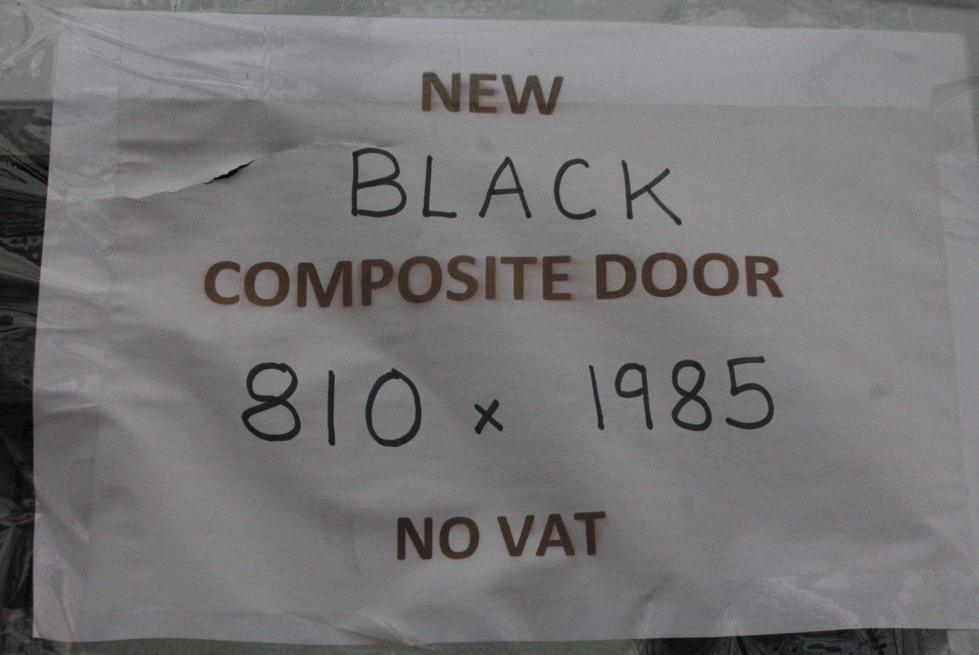 A NEW BLACK COMPOSITE DOOR AND FRAME 810MM X 1985MM LOCK AND KEYS IN LETTERBOX NO VAT - Image 2 of 2